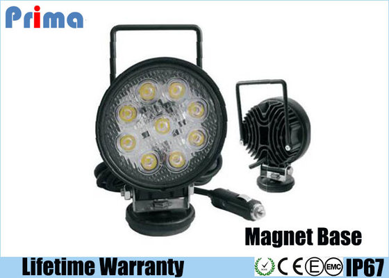 China 27W Round Portable LED Work Lights With Magnetic Base , Cigar Lighter Connector supplier