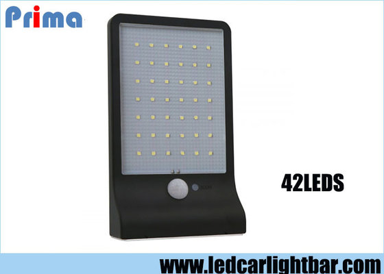 China 6.2V LED Work Lights / 42 LED White Led Solar Wall Light With Human Body Sensor supplier