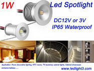 DC12V  3V IP65 Waterproof 1W Mini LED Spotlight  Epistar CREE COB Indoor Led lighting Red, Green light