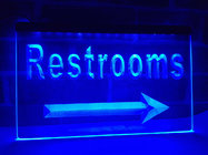 Wholesale Acrylic Restrooms Toilet Arrow right LED Neon Light Sign Edge Lit Base