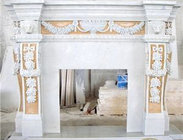 decorative natural beige marble fireplace surround,marble stone fireplace