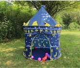 Prince and Princess Castle Play House Pop Up Play Tent with a Carrying Case, Foldable Pink and Blue Tent Toy for(HT6041)