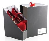 black shoe packaging box  book shape drawer packaging shoe box  slide shoe box