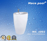 One-Piece Pedestal Wash Basin Sanitary Wares Ceramic Sink (1002)