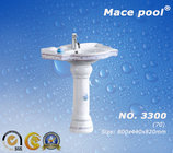 One-Piece Pedestal Basin Wash Sink Used in Bathroom/Public Toilets (3300)