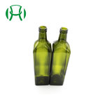 Black Green Square 250ml Olive Oil Glass Bottle with Insert Pourer and Aluminium Cap