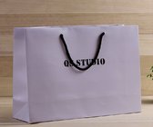 cheap white paper gift bags with ribbon handles,whosale gift paper bag with ribbon bow handle