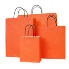 custom biodegradable white/brown kraft paper shopping bags with twisted handle packing for shoe