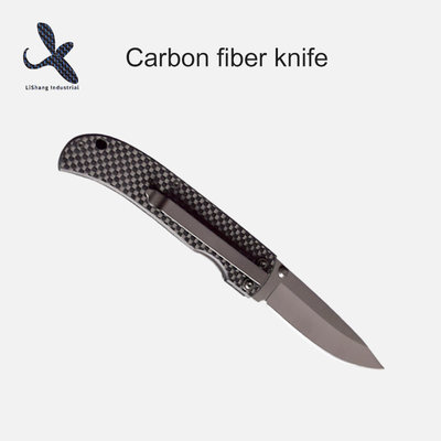 China OEM Black cool outdoor folding knife, real carbon fiber knife,portable folding knife B supplier