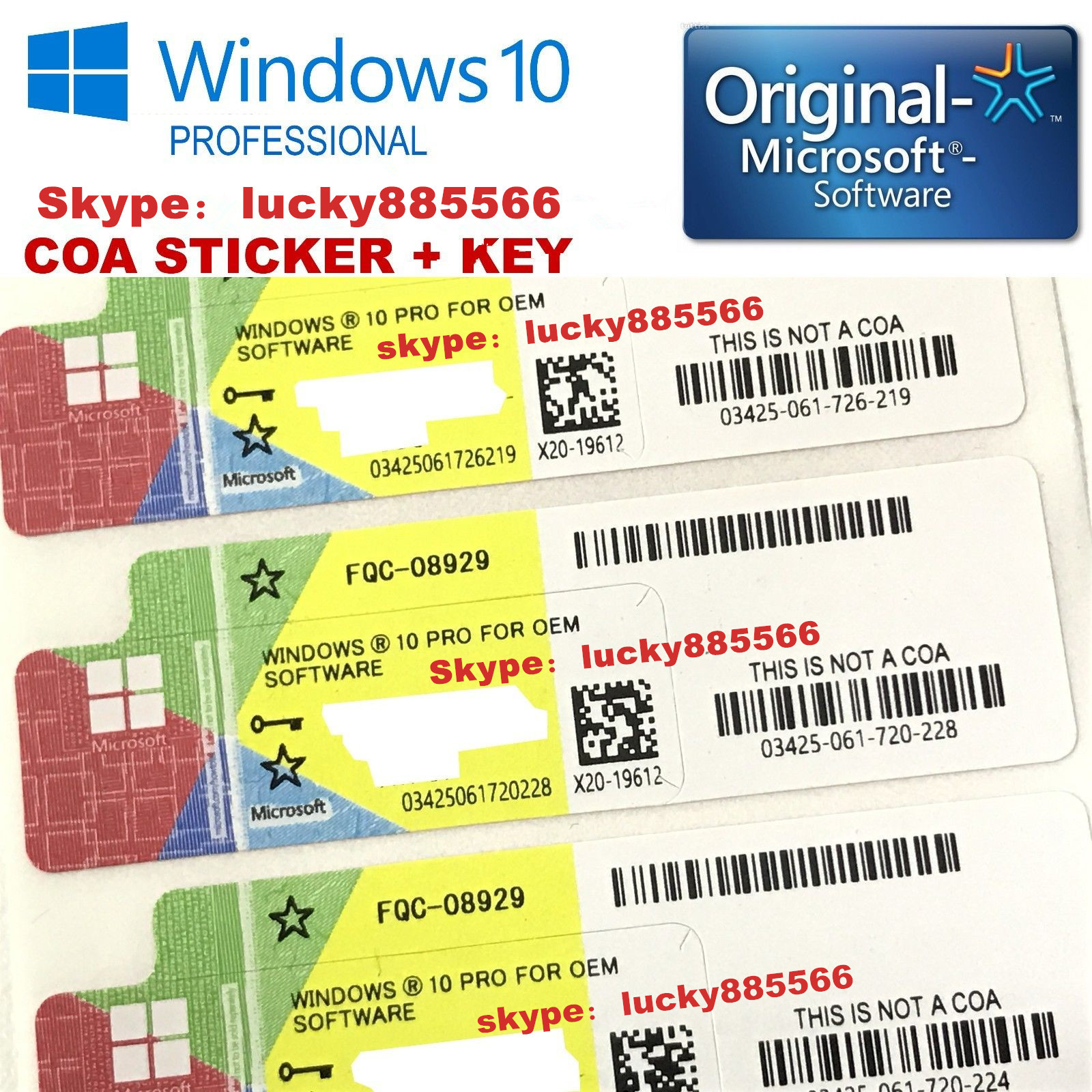 Windows10 win10 Professional Pro 32 / 64 bit Product Activation License