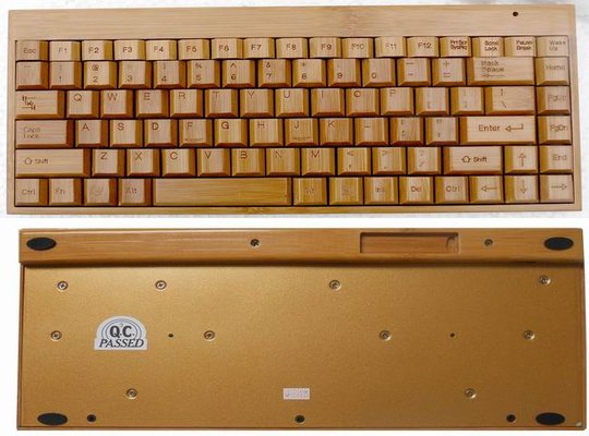 China wireless bamboo keyboard(88 keys ) supplier
