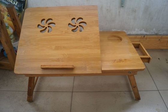 China Eco Friendly Bamboo tray, bamboo computer laptop desk with drawer supplier