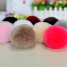 China New fancy cute cheap faux fox fur pom pom ball key chain / Small pom pom key chain / Animal pom pon supplier