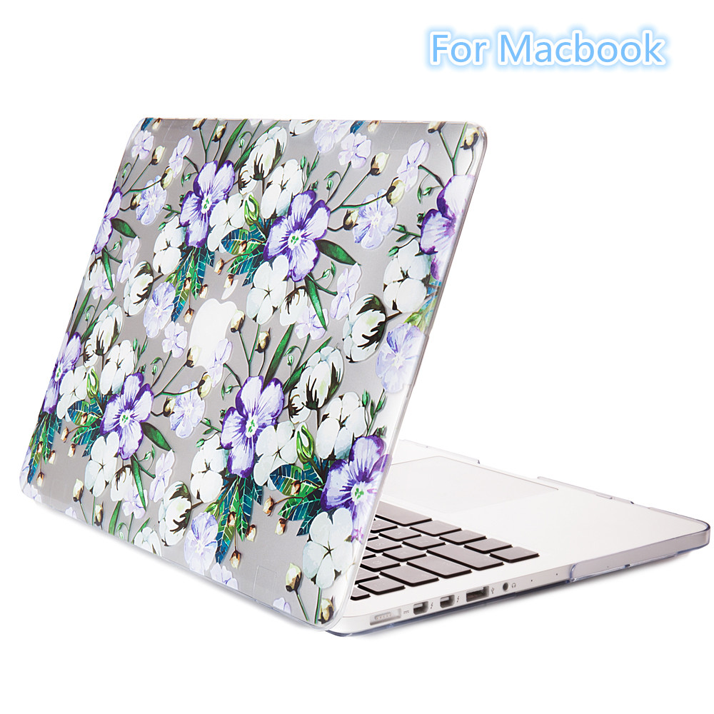 Popular purple white flower style attractive appearance ，pc case for Macbook pro 11‘12’13‘15inch shell