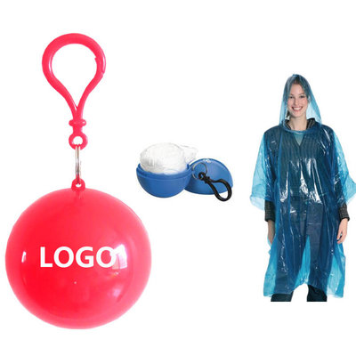 China Colorful Round Ball Poncho Promotional Keychain Logo Customized supplier