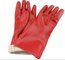 Red PVC dipped long safety gloves