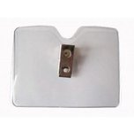 Horizontal Clear Vinyl Name Card Holder with Badge Clip
