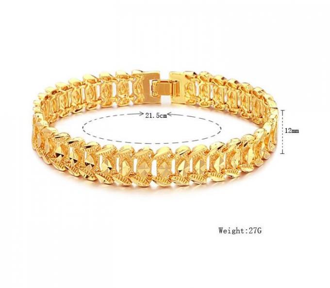 Fashion Jewelry OEM Men Wide Metal Chain Bracelet 18k Gold Chain Radiation Protection