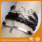 China Zinc Alloy Metal Ladies Leather Bracelets Leather Buckle Bracelet distributor