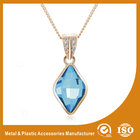 China Blue Crystal Silver Chain Necklace Powder Coating Surface Treatment distributor