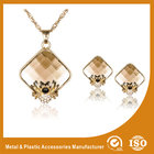 Zinc Alloy Necklace And Earring Set Gold Plated Stainless Steel Jewelry for sale