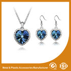 China Stylish Zinc Alloy Jewelry Sets Gold Plated Blue Jewellery Sets Heart Shape distributor