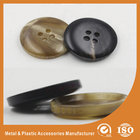 China Garment Accessories 24L High - end Black Nature Suit Real Cow Horn Button With 4 Holes distributor
