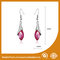 Rhinestone / Pink Stone Long Earrings Nickel Free Lead Free 4.5cm supplier