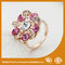 Zinc Alloy High Fashion Jewelry Rings ,  Ladies Gold Rings With Colorful Zircon supplier