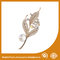 Alloy / Silver Leaf Shape Jewellery Brooches For Wedding Dress supplier