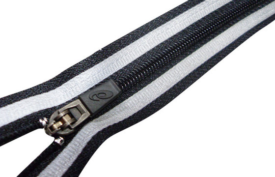 China Waterproof Nylon Open End Invisible Reflective Zipper For jacket 5 # supplier