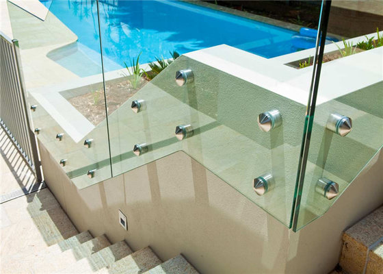 China Balcony railing designs outdoor stainless steel framsless glass railing standoff supplier