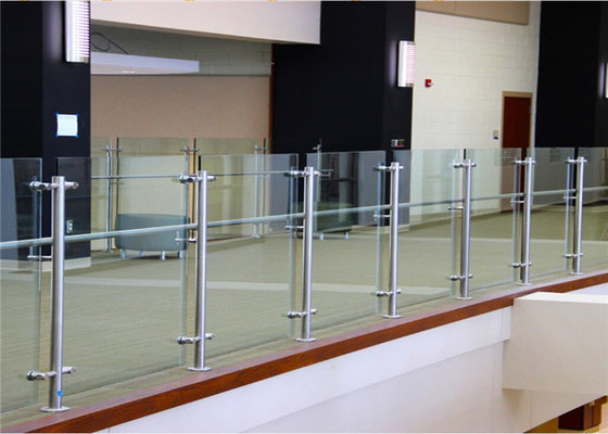 China Factory custom glass plate rod post stainless steel railing for stairs supplier
