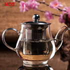 Heat resistant penguin stainless steel lid glass teapot set with strainer
