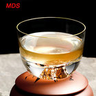 Kung fu tea sets 100ml Japan fuji mountain glass cup with gold edge