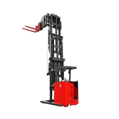 China 3-way very narrow aisle forkliftstacker reach truck swing forklift supplier