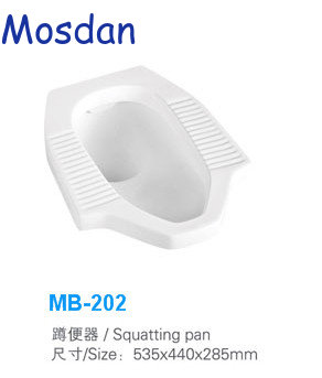 Bathroom wc design squatting pan in ceramic material MB-202