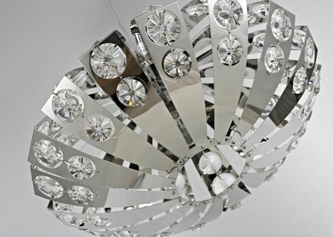 Modern Stainless Steel K9 Crystal Ring Chandelier UFO Shape 100W