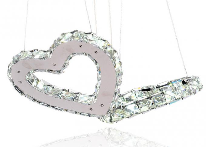 Double Heart Shaped Crystal Contemporary Pendant Lighting for Decorative
