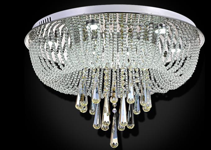 Modern Round Crystal Ceiling Lights 30w LED For Dining Room / Living Romm Decoration