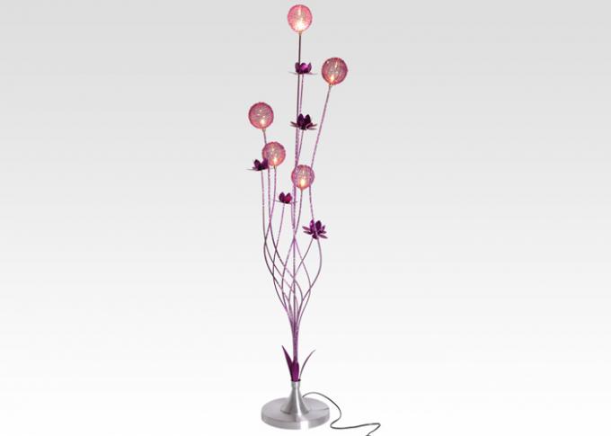 Purple Living Room Decorative Floor Lamps Elegant flower Style 100 Watt 1.6m