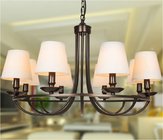 Living Room Contemporary White Wrought Iron Chandelier 8 Bulbs Custom for sale