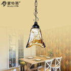 China Single Head Matte Black  Wrought Iron Lighting Fixtures Hanging Pendant Lights distributor