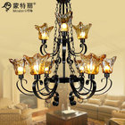 Clear Crystal Wrought Iron Ceiling Lights for Villas / Home / Hotel Lighting for sale