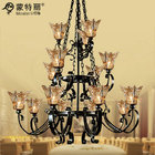 China Hotel / Home Furnishing Wrought Iron Large Hotel Chandeliers with Metal and Glass distributor