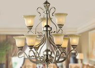 Best Decorative 9 Light Large Wrought Iron Chandelier Italian Retro Style with Metal and glass for sale