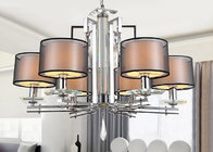 China Large Iron , Fabric and Glass Chrome Modern Glass Chandeliers for Hotel Decorative Lighting distributor