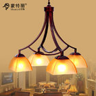 China 4 Light Pendant Wrought Iron Chandelier , Iron / Glass Retro and Traditional Chandeliers distributor