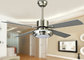 cheap 18W 52 Inch Contemporary LED Ceiling Fan Light Fixtures with Sand Nickel