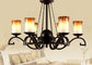 Candle Type Wrought Iron Art Deco Chandelier with Iron and Glass , Modern or Traditional supplier